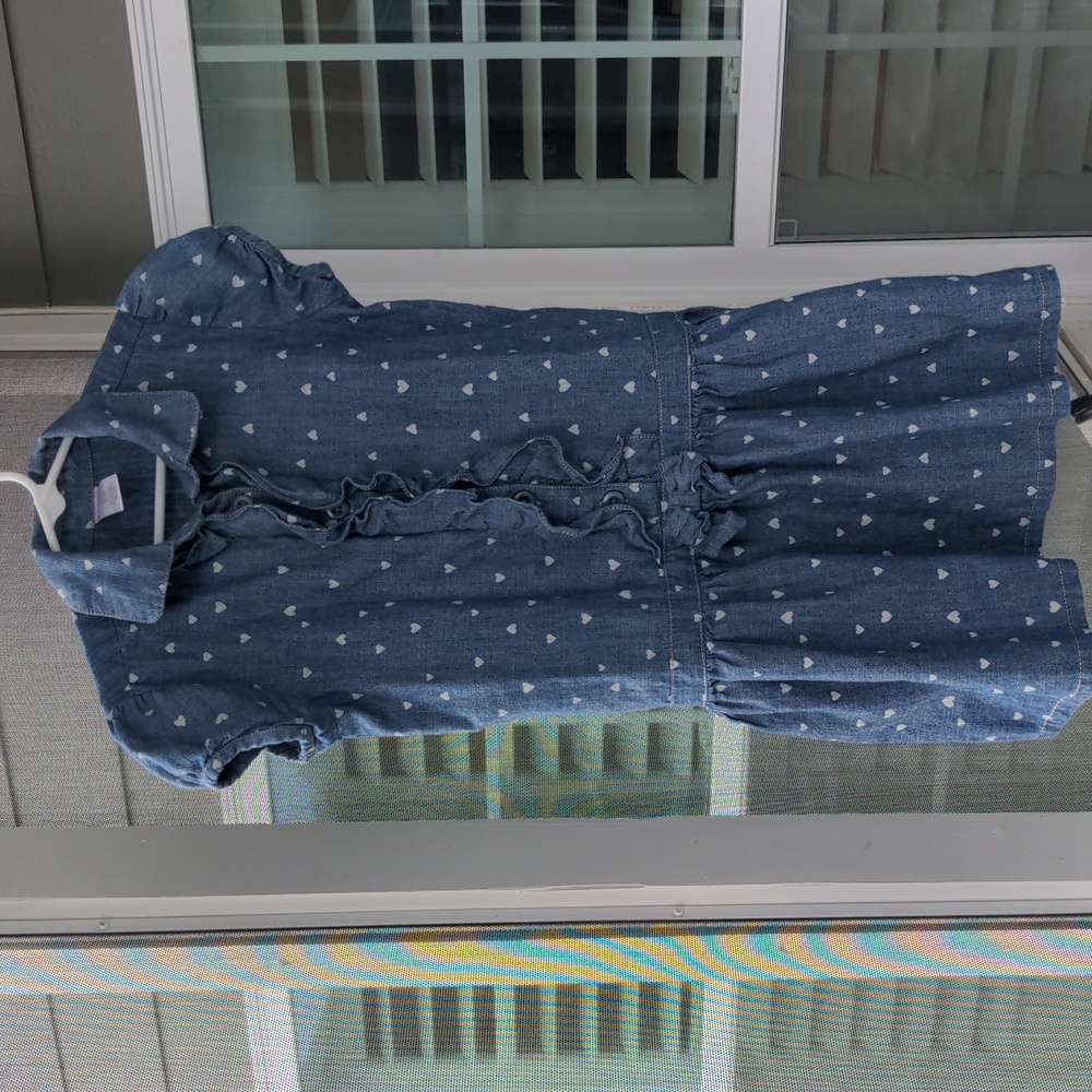 Gymboree Denim Ruffle Dress w/ Hearts (8)